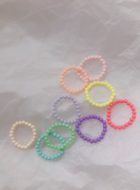 马卡龙色手工编织戒指25元包邮