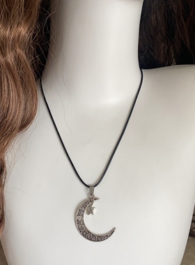 25元包邮朵拉手作复古做旧镂空月亮星星项链y2k千禧辣妹lolita