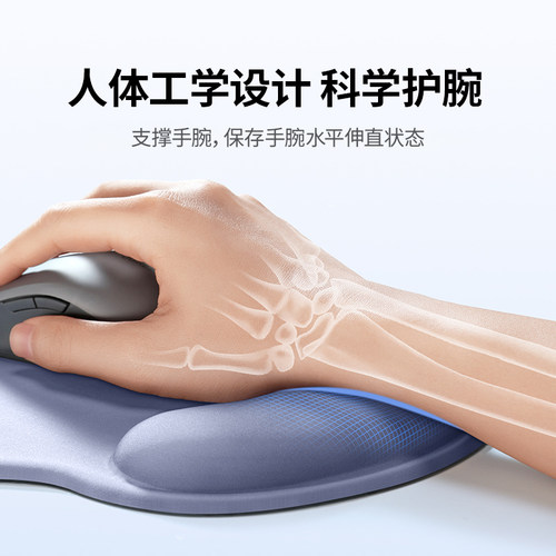 绿联鼠标垫护腕电脑鼠标办公女生滑鼠记忆棉防滑键盘手托耐脏男生 - 图0
