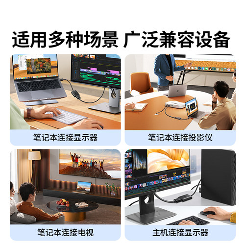 绿联usb转hdmi转换器vga接头type-c电脑显示器高清线连电视投影仪 - 图0