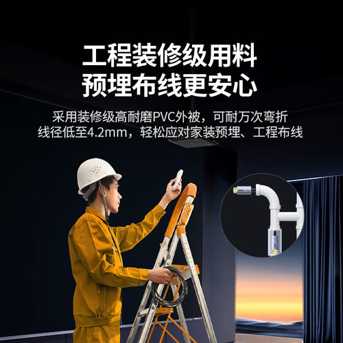 绿联光纤hdmi线2.1连接8K高清电脑4K电视投影仪10米240Hz预埋加长 - 图2
