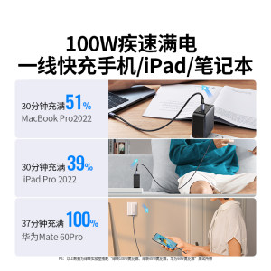 绿联双头typec数据线pd100w快充ctoc口适用苹果iPhone15promax华为pura70小米ipad平板电脑tpyec充电线器usbc