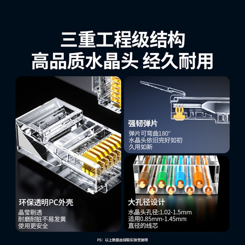 绿联水晶头网线超六类6超五5类千兆以太网屏蔽rj45插头网络对接头 - 图2