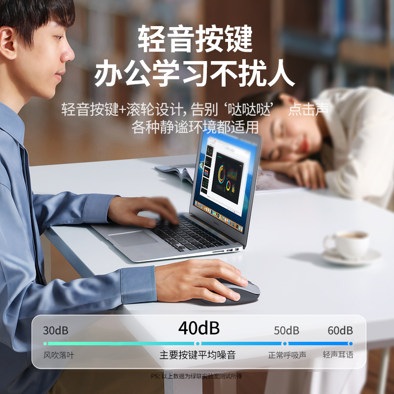 绿联无线蓝牙鼠标静音办公适用苹果macbookpro小米ipad笔记本电脑 - 图2