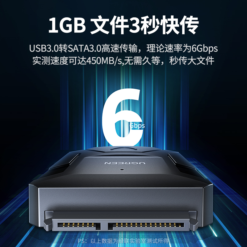 绿联sata转usb3.0易驱线硬盘转换连接器转接线2.5/3.5英寸台式机笔记本电脑外接口固态机械硬盘光驱数据读取