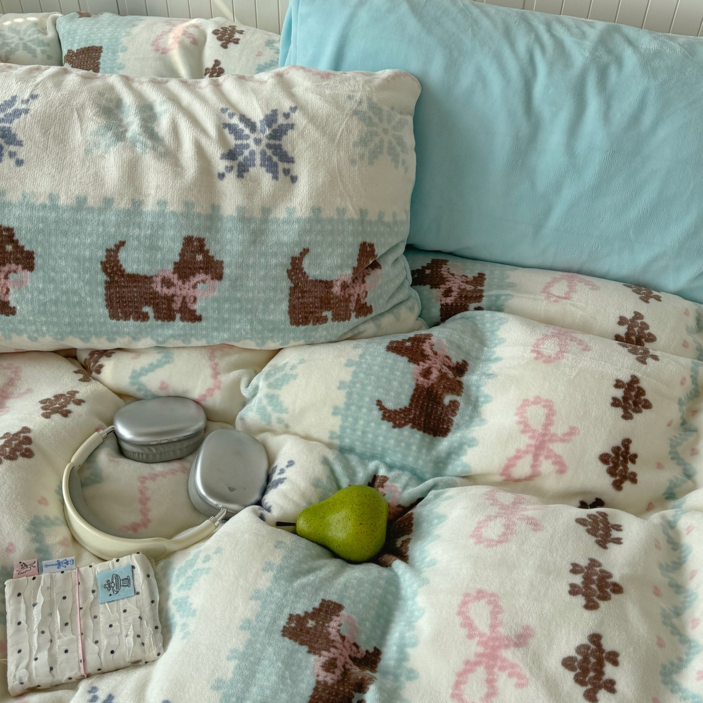 梨梦 ins可爱卡通费尔岛牛奶绒四件套保暖珊瑚绒床单被套床上用品,淘宝优惠券,粉丝福利购,淘宝优惠卷