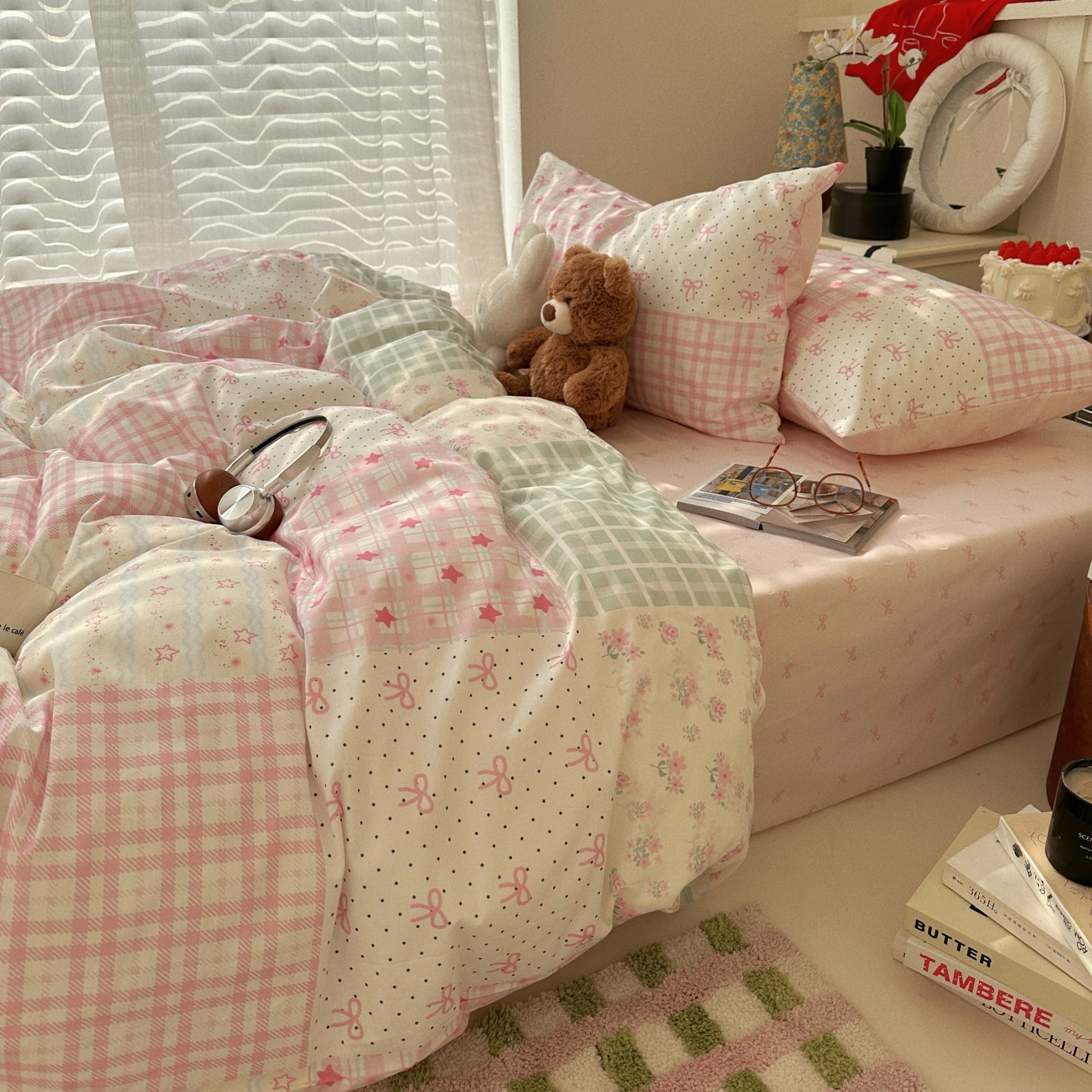 梨梦 收集春天 可爱纯棉四件套全棉床单被套床笠款宿舍床上用品,淘宝优惠券,粉丝福利购,淘宝优惠卷