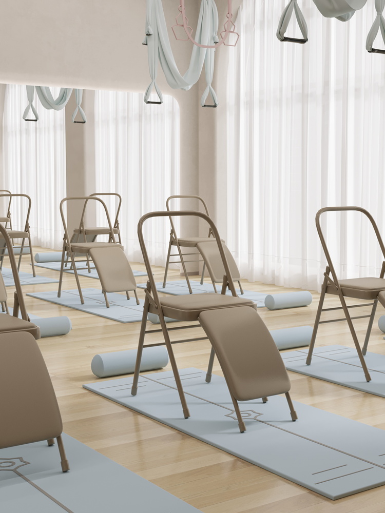 加厚瑜伽椅Yoga艾扬格辅具普拉提多功能PU面专业辅助折叠瑜珈凳子 - 图1