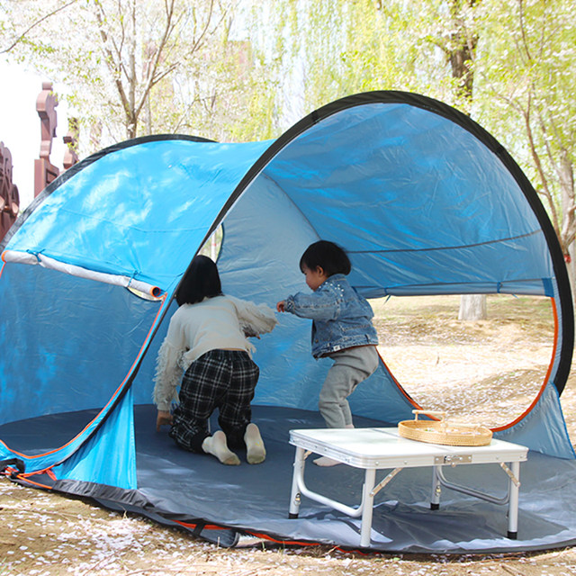 海边沙滩帐篷防晒防风简易遮阳便携式自动速开儿童公园野餐小帐篷