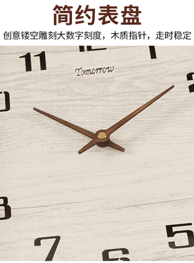 汉时新中式复古实木高档装饰挂钟