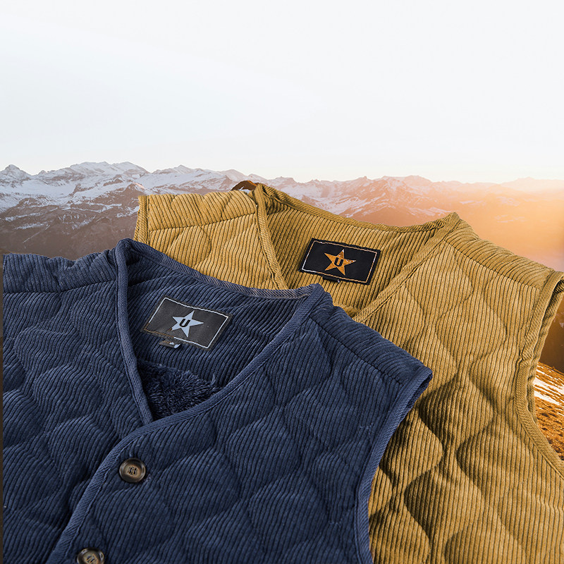 秋冬季男士加绒保暖马甲新款菱形格棉衣坎肩背心工装灯芯绒复古装,淘宝优惠券,粉丝福利购,淘宝优惠卷