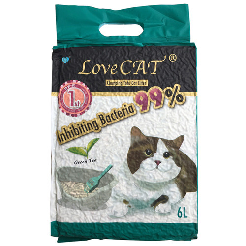 love爱宠爱猫cat真空绿茶豆腐猫砂无尘除臭接团吸水可冲厕所2.6kg - 图3