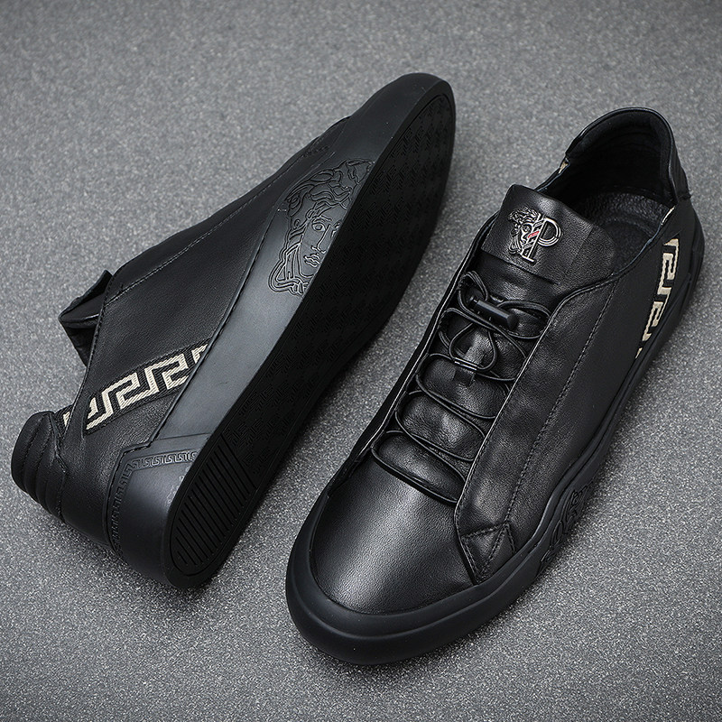 真皮男鞋潮鞋子2025秋季小板鞋韩版潮流百搭鞋子男乐福鞋休闲皮鞋,淘宝优惠券,粉丝福利购,淘宝优惠卷