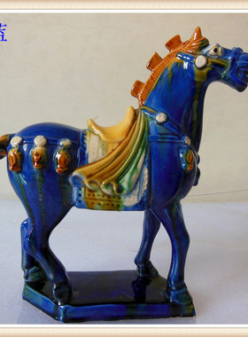 唐三彩马陶瓷镇宅客厅风水家居摆设