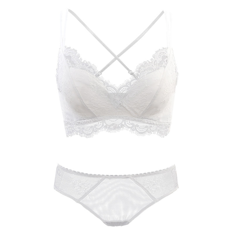 白色薄款无钢圈大胸显小防下垂文胸 嫦香诗文胸