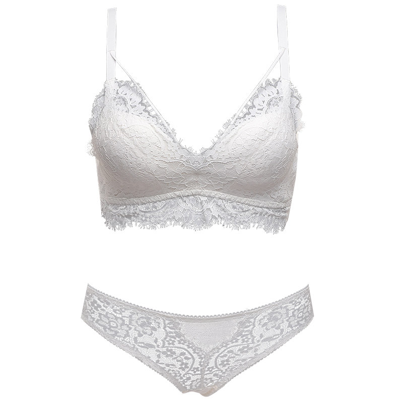 白色显大收副乳调整型性感法式胸罩 嫦香诗文胸