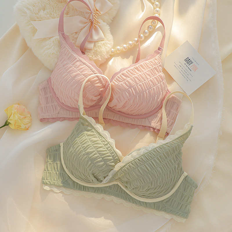 女聚拢上托无钢圈2021新款少女内衣 嫦香诗文胸