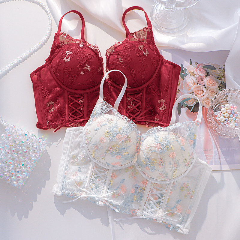 法式性感女小胸调整型防下垂内衣 嫦香诗文胸