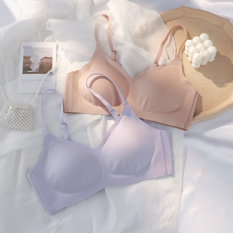 泰国天然乳胶无钢圈聚拢收副乳文胸 嫦香诗文胸