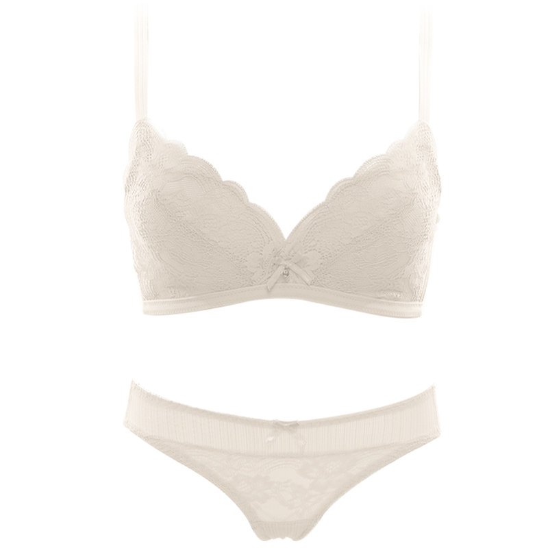 白色内衣女小胸聚拢性感透气胸罩 嫦香诗文胸