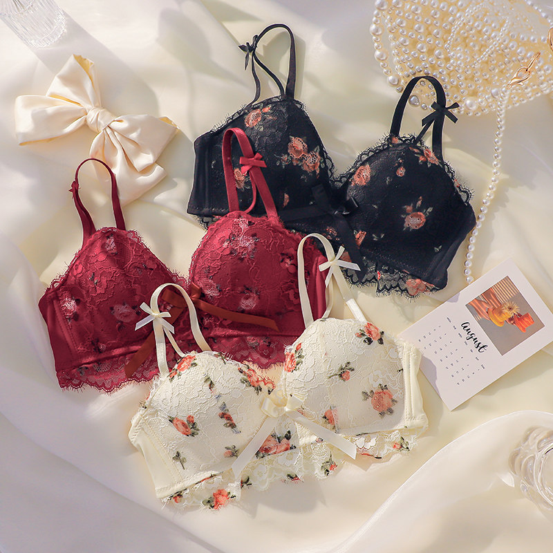 纯欲女小胸聚拢2021年新款爆款内衣 嫦香诗文胸