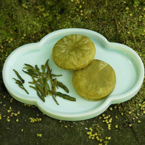 杭州特产糕点知味观龙井酥绿茶糕茶糕好吃的茶点心零食品龙井茶饼 - 图2