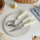 Cheese ceramic handle knife and fork spoon set