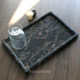 Light luxury natural black gold flower marble rectangular tray bathroom lotion bottle storage tray skin care products cosmetic storage
