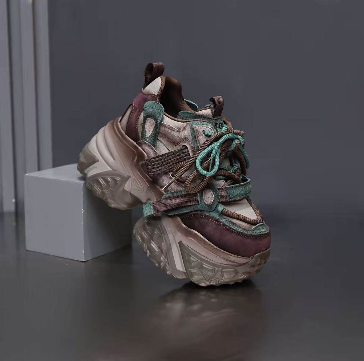 IG/IG增高10CM2025秋季新款运动老爹鞋加绒厚底松糕底女真皮鞋子,淘宝优惠券,粉丝福利购,淘宝优惠卷