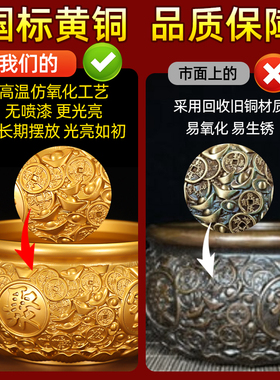 纯铜聚宝盆招财摆件客厅玄关装饰