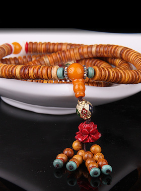 天然檀香木手串男108颗佛珠手链