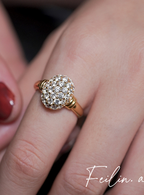 《璀璨之恋》满钻锆石戒指s925银时尚设计感女款气质礼物2025新款