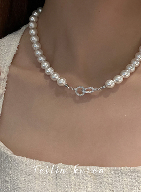 珍珠颈链锁骨链女气质高级感