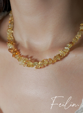 《金玉满堂》黄水晶项链