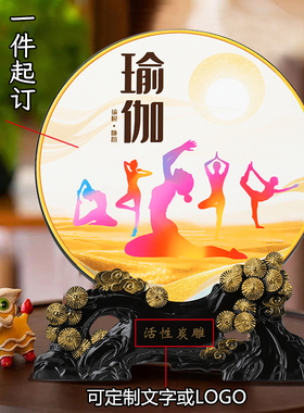 瑜伽摆件瑜珈馆开业新中式禅意软装饰品健身少女体式普拉提工艺品