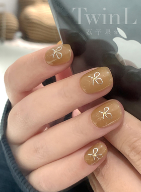 TwinLins风美甲金银蝴蝶结贴纸