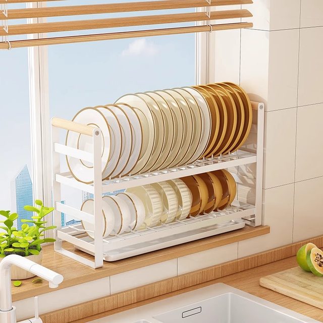 Kitchen dish cabinet storage rack kitchen drawer sink drain rack home bowl plate rack bowl dish