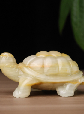和田玉籽料长寿乌龟手把件