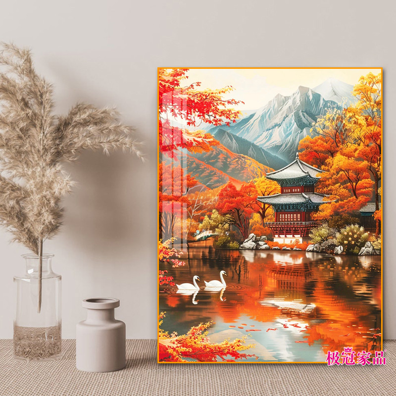 秋天风景钻石画2026新款客厅手工diy砖石贴画高难度山水画十字绣