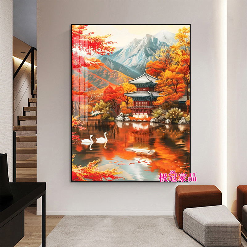 秋天风景钻石画2026新款客厅手工diy砖石贴画高难度山水画十字绣