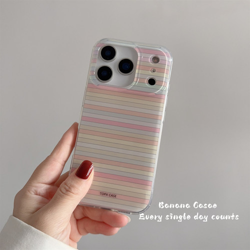 BananaCase韩国ins小清新彩色线条条纹适用iPhone16苹果17promax手机壳15pro新款14promax防摔13/16pro保护套 - 图0