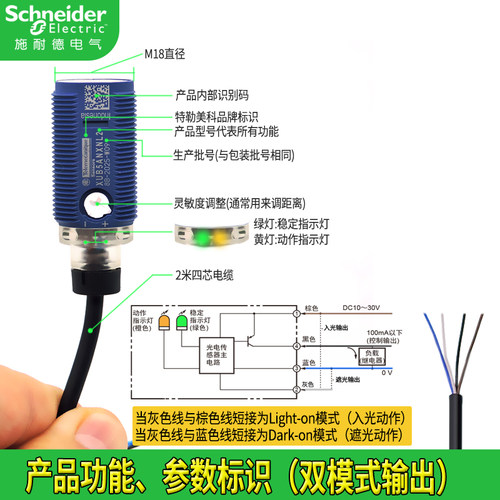 进口施耐德光电开关传感器XUB5ANXNL2 APANL ANANL APXNL2 12-24V - 图0