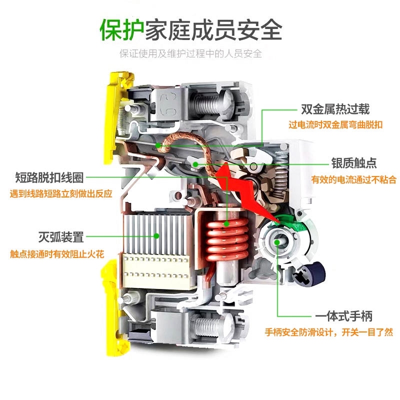 施耐德C65N空气开关ic65n小型断路器3P 4P空开C20A 63A 微断1P 2P - 图1