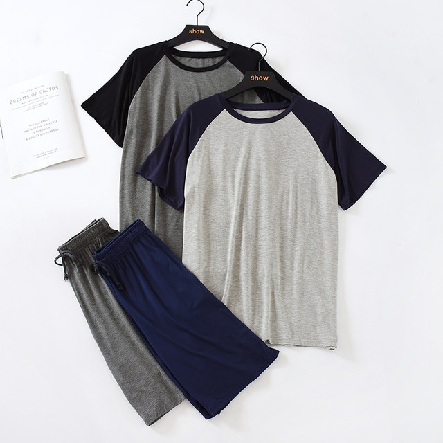 Modal shorts two-piece ice silk raglan pajamas ນອກ