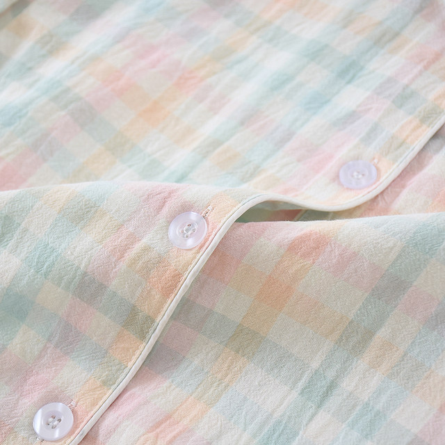 ຊຸດຊຸດນອນ plaid ຝ້າຍສີຍີ່ປຸ່ນບໍລິສຸດ