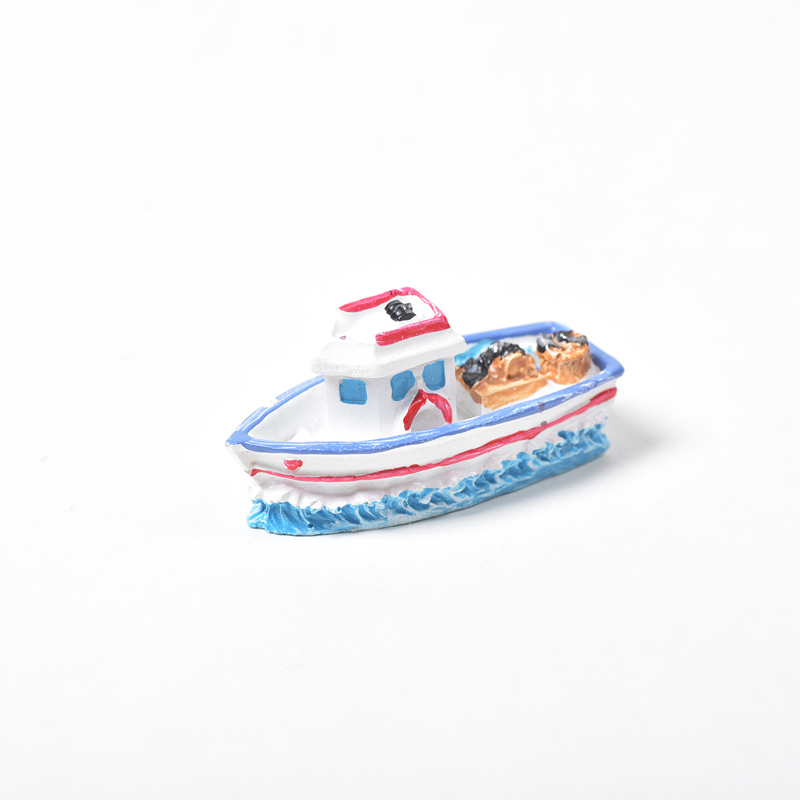 地中海彩绘树脂船摆件小渔船微景观装饰创意家居摆件旅游纪念品 - 图3