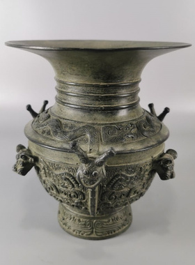 仿古青铜器店铺客厅卧室摆件龙虎尊旺宅纳福护主商务馈赠装饰礼品