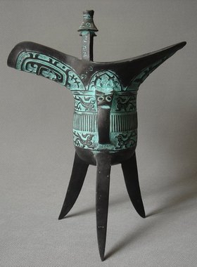 仿古青铜器家居婚庆客厅风水金属摆件父辛爵古玩家居装饰礼品