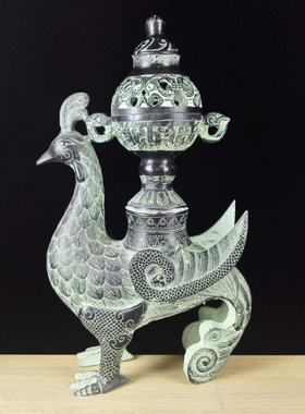 凤凰鸟熏炉纯手工家居装饰摆件