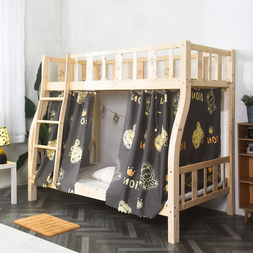 床帘子母床下铺遮挡帘儿童实木双层床宿舍遮光梯形高低床1.2m1.5m - 图2
